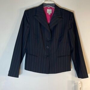Anne Klein Pin Stripe Three-Button Blazer. 10P. NWT.